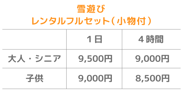 手ぶらプラン料金